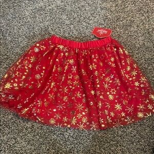Holiday Time Red and Gold Kids Skirt